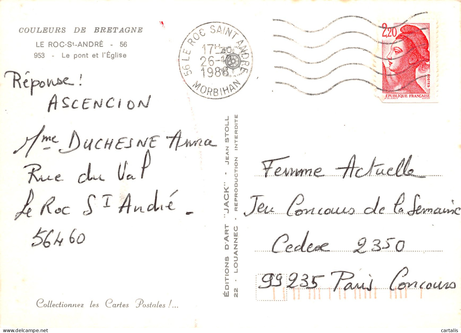 56-LE ROC SAINT ANDRE-N°3809-D/0253 - Other & Unclassified