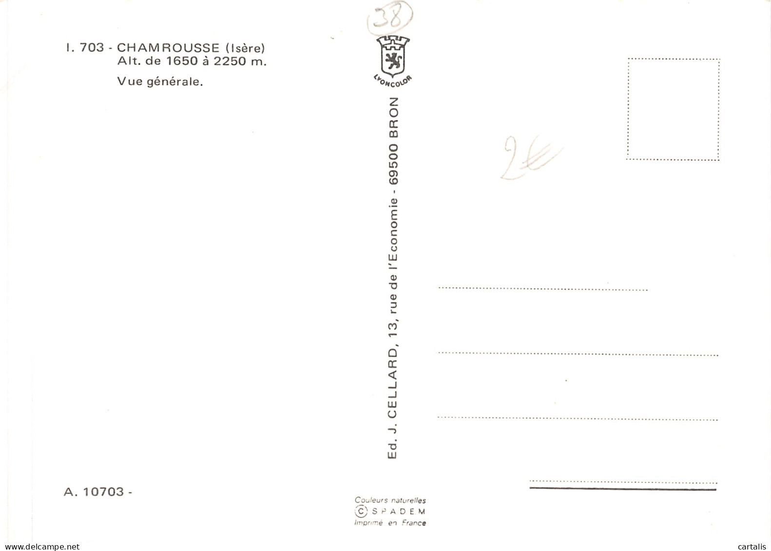 38-CHAMROUSSE-N°3810-C/0063 - Chamrousse