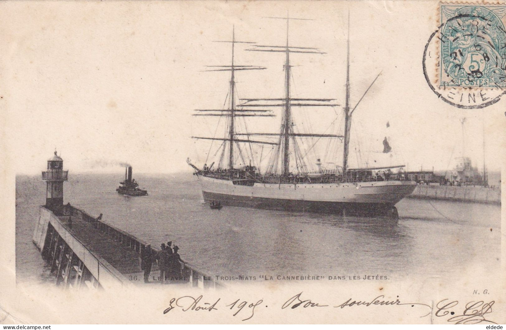 Trois Mats Barque Cannebière  Cap. Rihouet Torpillé Sous Marin Capitaine Steinbrinck 1916 Manche Envoi Dizy 51 - Catástrofes