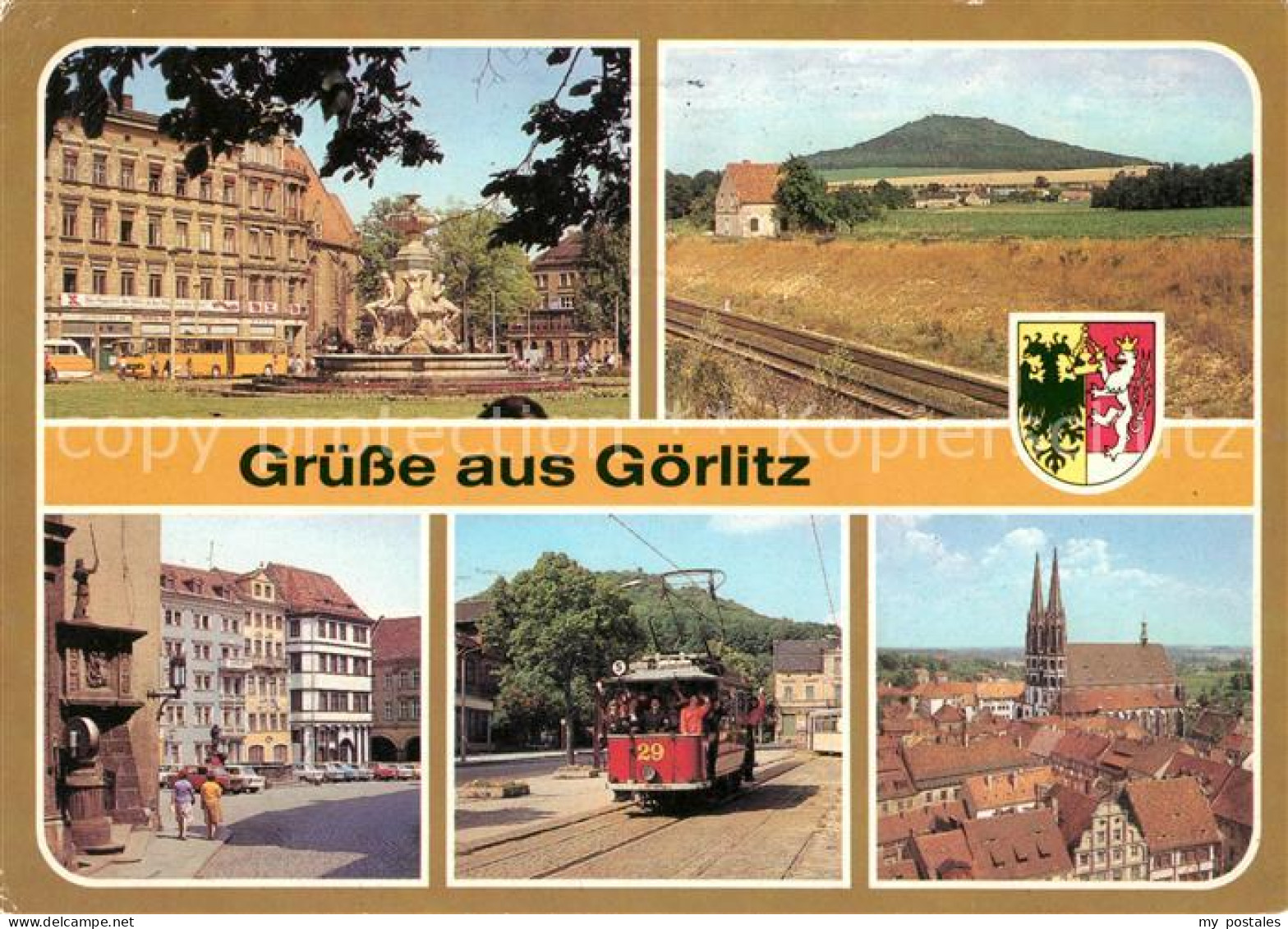 73030042 Goerlitz Sachsen Zierbrunnen Platz Der Befreiung Landeskrone Altstadt V - Goerlitz