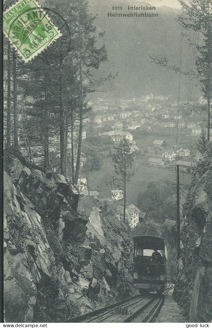 SUISSE  CARTE 5c MARQUE LINEAIRE BERN  + AMBULANT N°10  POUR HOUILLES ( YVELINES )  DE 1908 LETTRE COVER - Lettres & Documents