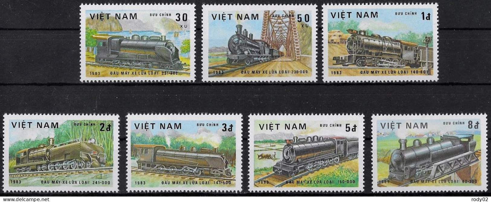 VIETNAM - TRAINS - N° 387 A 393 - NEUF** MNH - Eisenbahnen