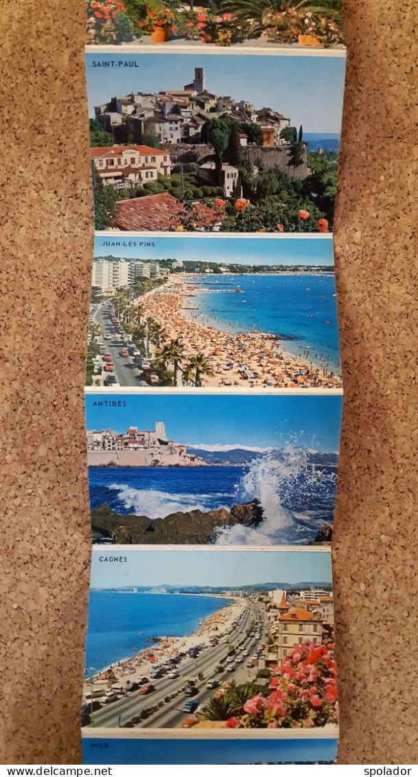 Miniature View Album Of Postcards-Cote D`Azur-FRENCH RIVIERA-Book Of Postcards-Lot Of 18 Pcs-Postcard Booklet-unused - Collections & Lots