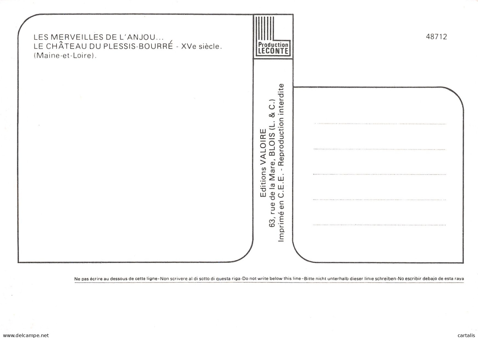 49-CHATEAU DU PLESSIS BOURRE-N°3813-C/0225 - Other & Unclassified