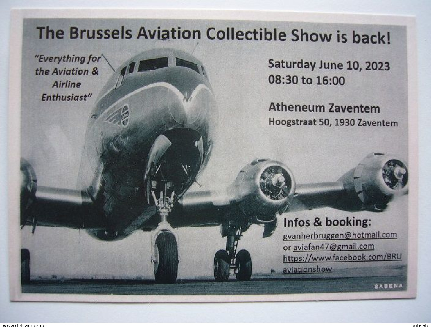 Avion / Airplane / SABENA / Douglas DC-6 / The Brussels Aviation Collectible Show Is Back / Jun 10,2023 - 1946-....: Era Moderna