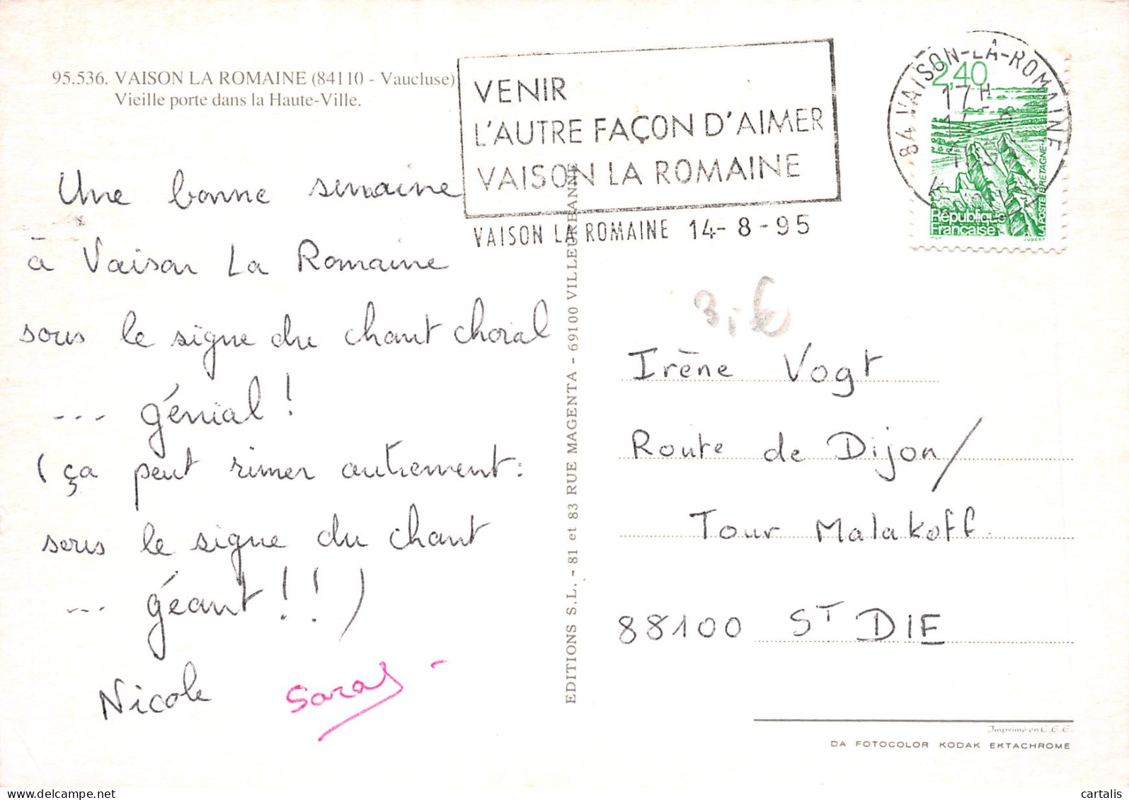 84-VAISON LA ROMAINE-N°3813-D/0317 - Vaison La Romaine