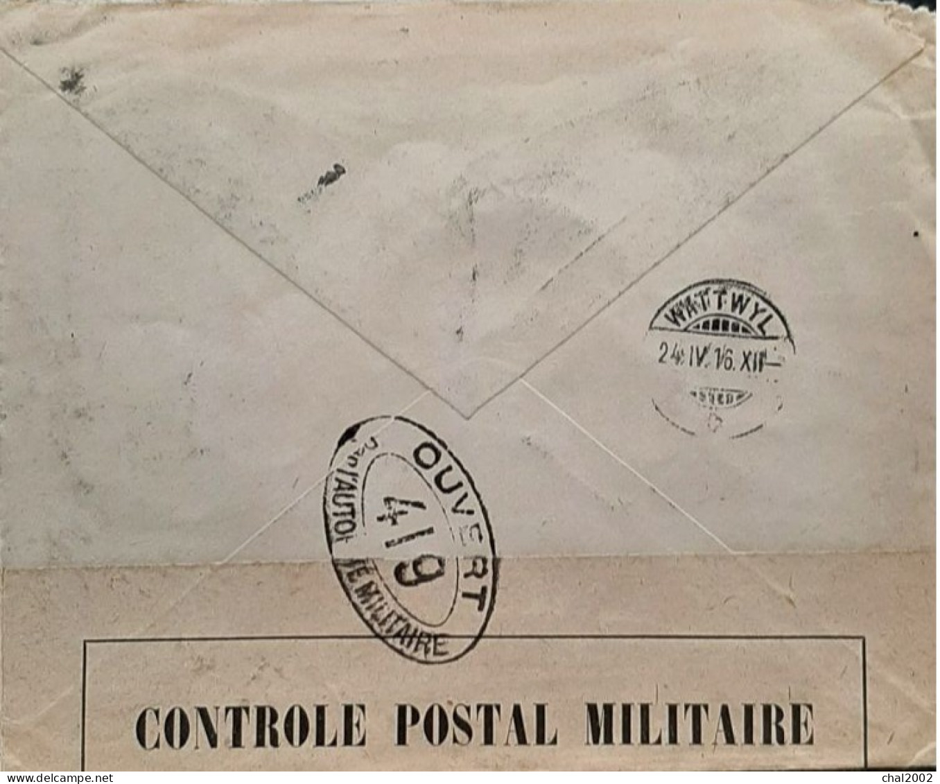 Enveloppe De Lyon Pour La Suisse Controlé Militaire 419 - Oorlog 1914-18