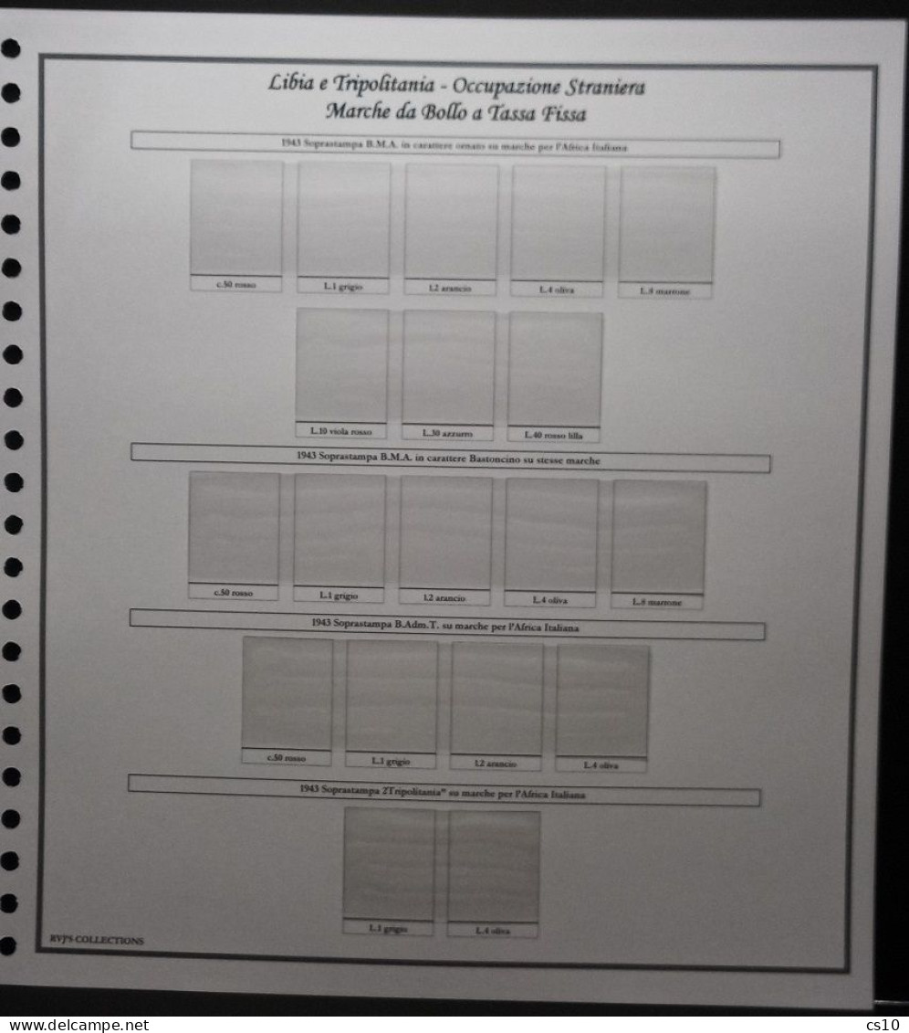 Marche da Bollo & Fiscali Colonie Italiane - Raccolta COMPLETA Fogli Aggiornamento Standard 22 anelli con taschine