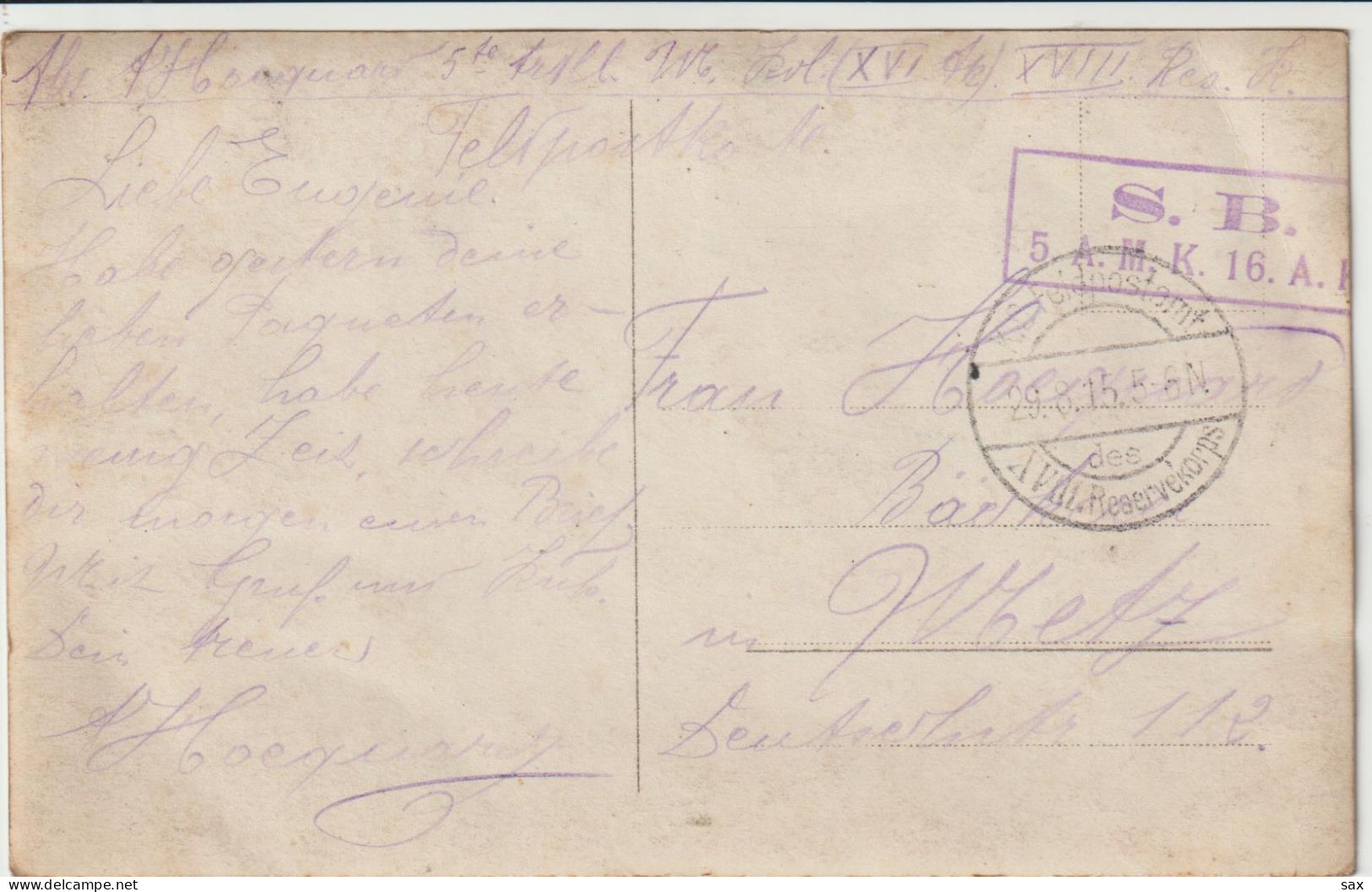 2419 1° Mise En Vente Cp N°4 Voir Descriptif Camp De Repos à L'arriére Du Front  Artillerie?/  Retrait Le 26-05 - Oorlog 1914-18