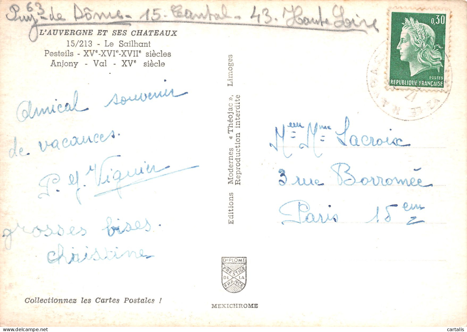 15-AUVERGNE-N°3816-B/0261 - Autres & Non Classés