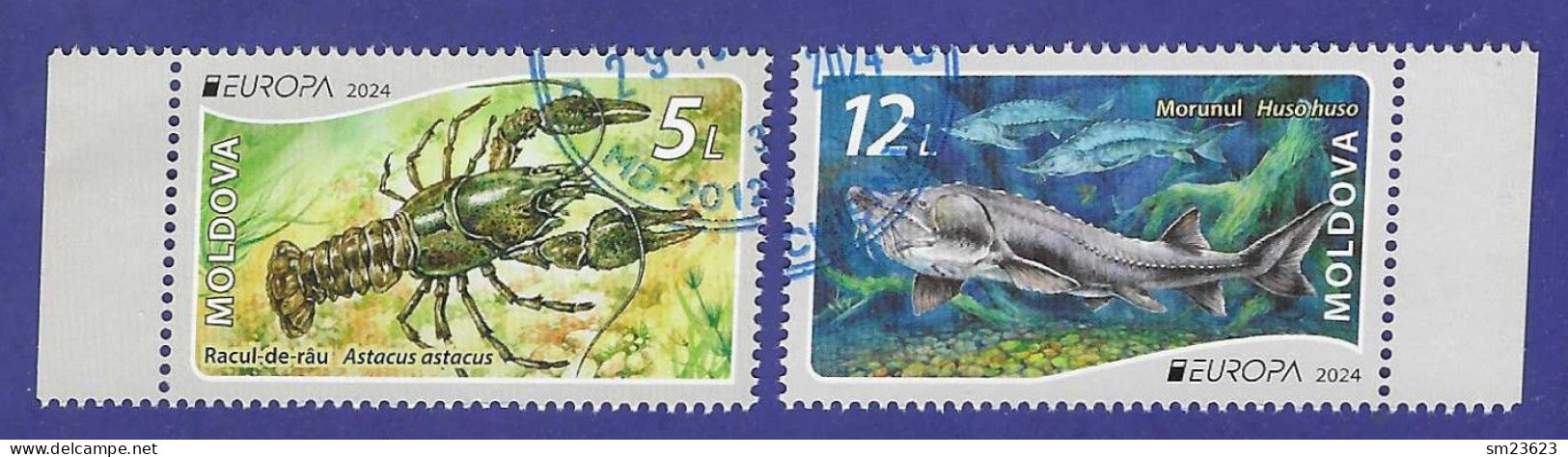 Moldawien / Moldova  2024 , EUROPA CEPT Unterwasser Fauna + Flora - Gestempelt / Fine Used / (o) - Moldavië