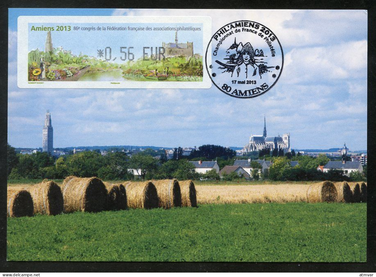 FRANCE (2013). Carte Maximum Card ATM LISA - AMIENS 2013 - Cathedral, Champ, Agriculture, Land, Tour Perret, Cathedrale - 2010-2019