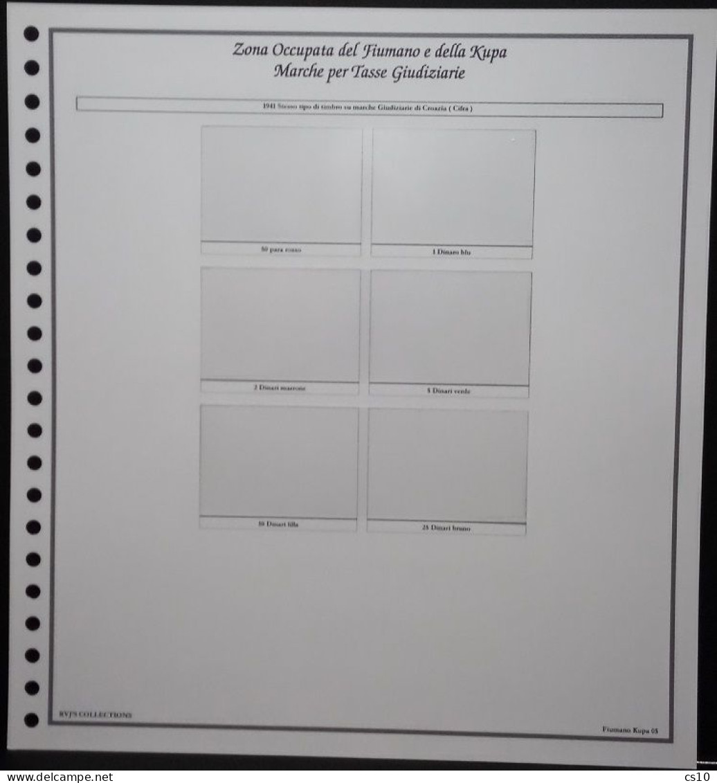 Occupazioni Italiane Nei Balcani Raccolta OMNICOMPRENSIVA MARCHE DA BOLLO "TIPO" - Fogli D'Album Standard 22 Anelli - Revenue Stamps