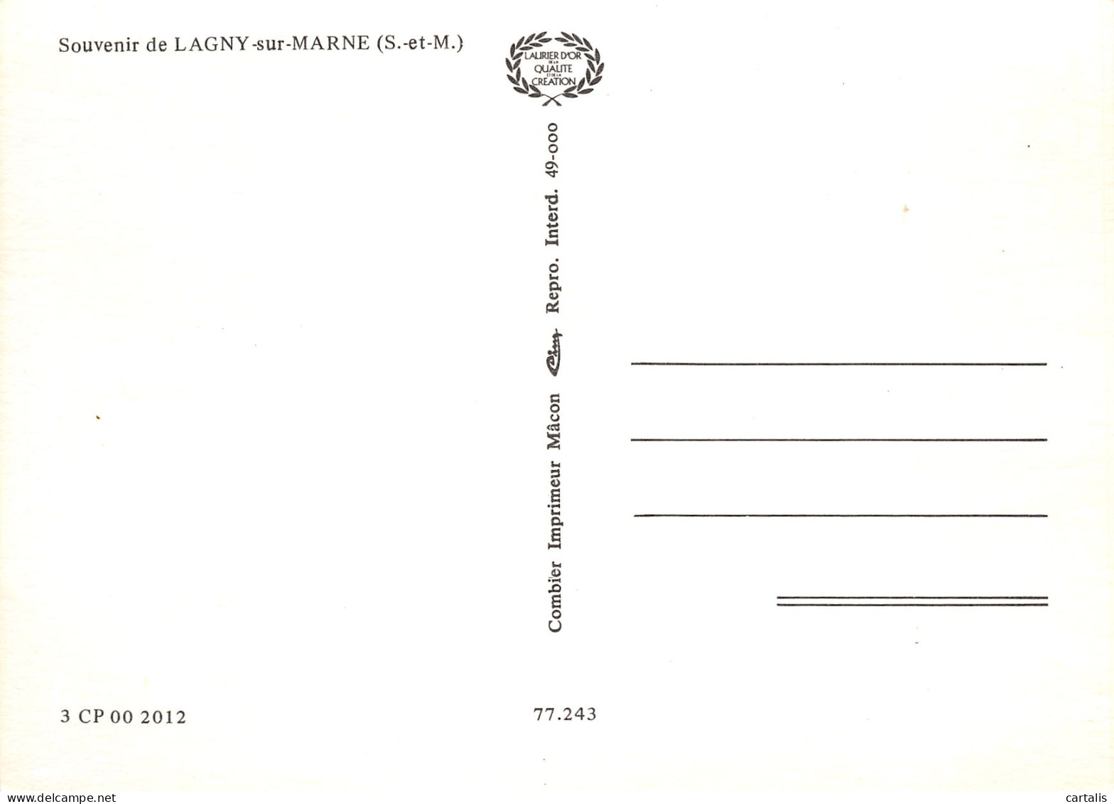 77-LAGNY SUR MARNE-N°3817-B/0325 - Lagny Sur Marne