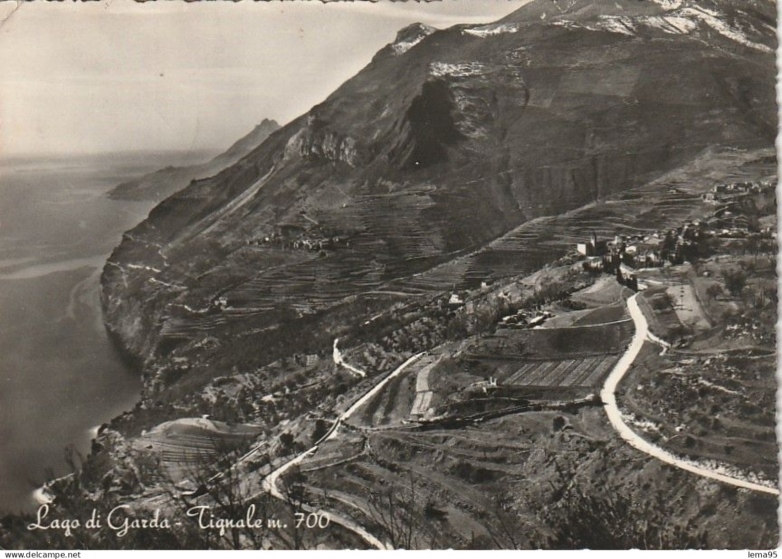 LAGO DI GARDA TIGNALE VEDUTA PANORAMICA ANNO 1959 VIAGGIATA - Brescia