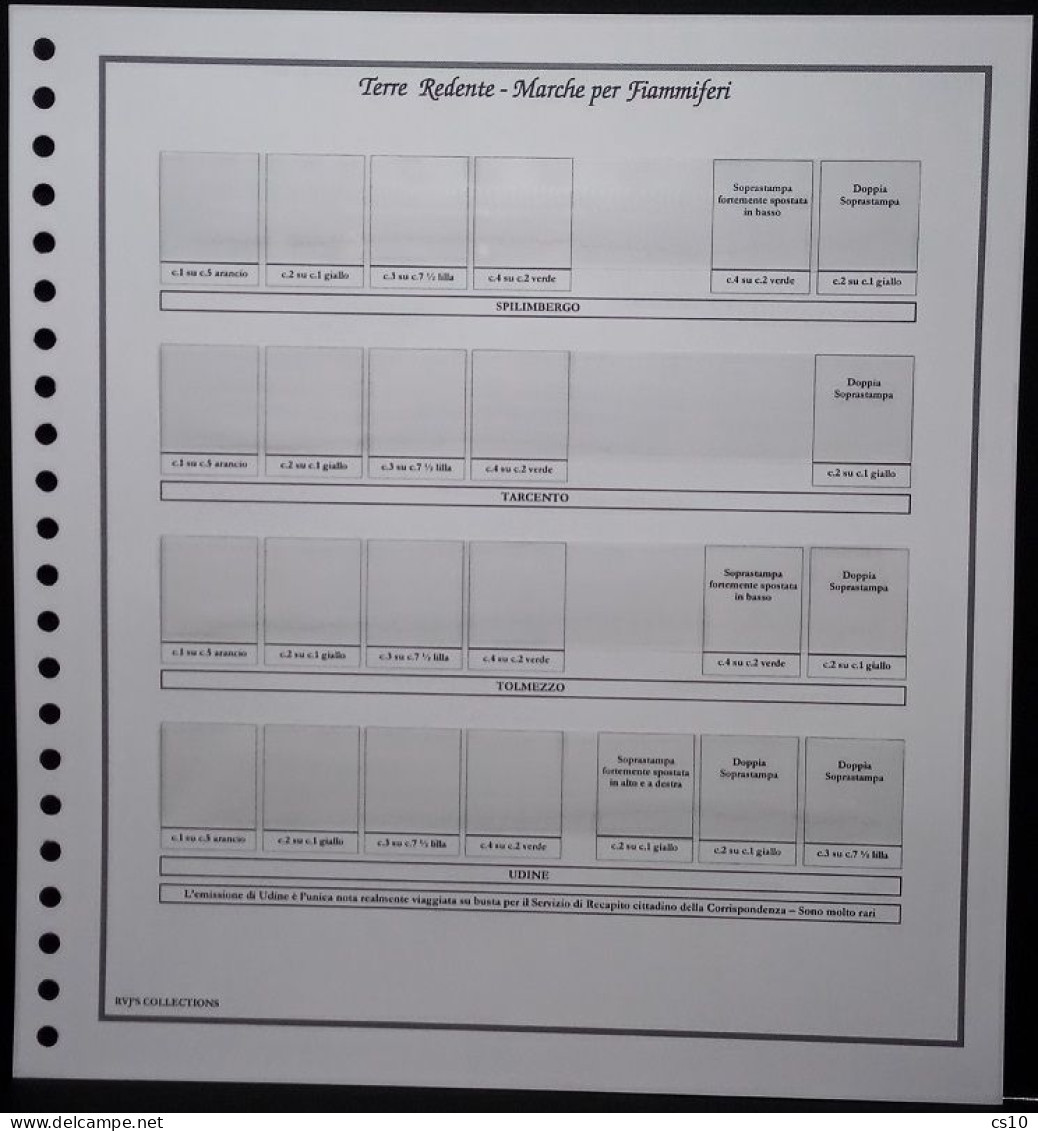 Marche Da Bollo & Fiscali TERRE REDENTE Raccolta  Fogli D'Album Standard 22 Anelli Con Taschine - Geschenkheftchen