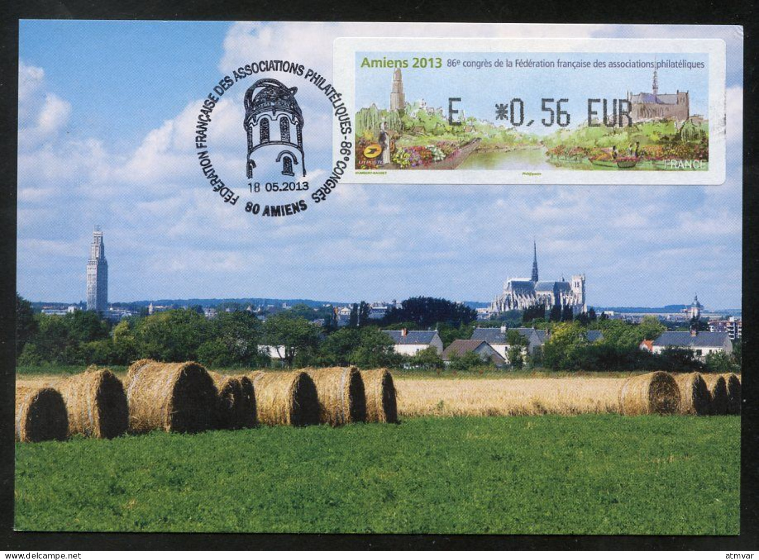 FRANCE (2013). Carte Maximum Card ATM LISA - AMIENS 2013 - Cathedral, Champ, Maison Jules Verne - 2010-2019