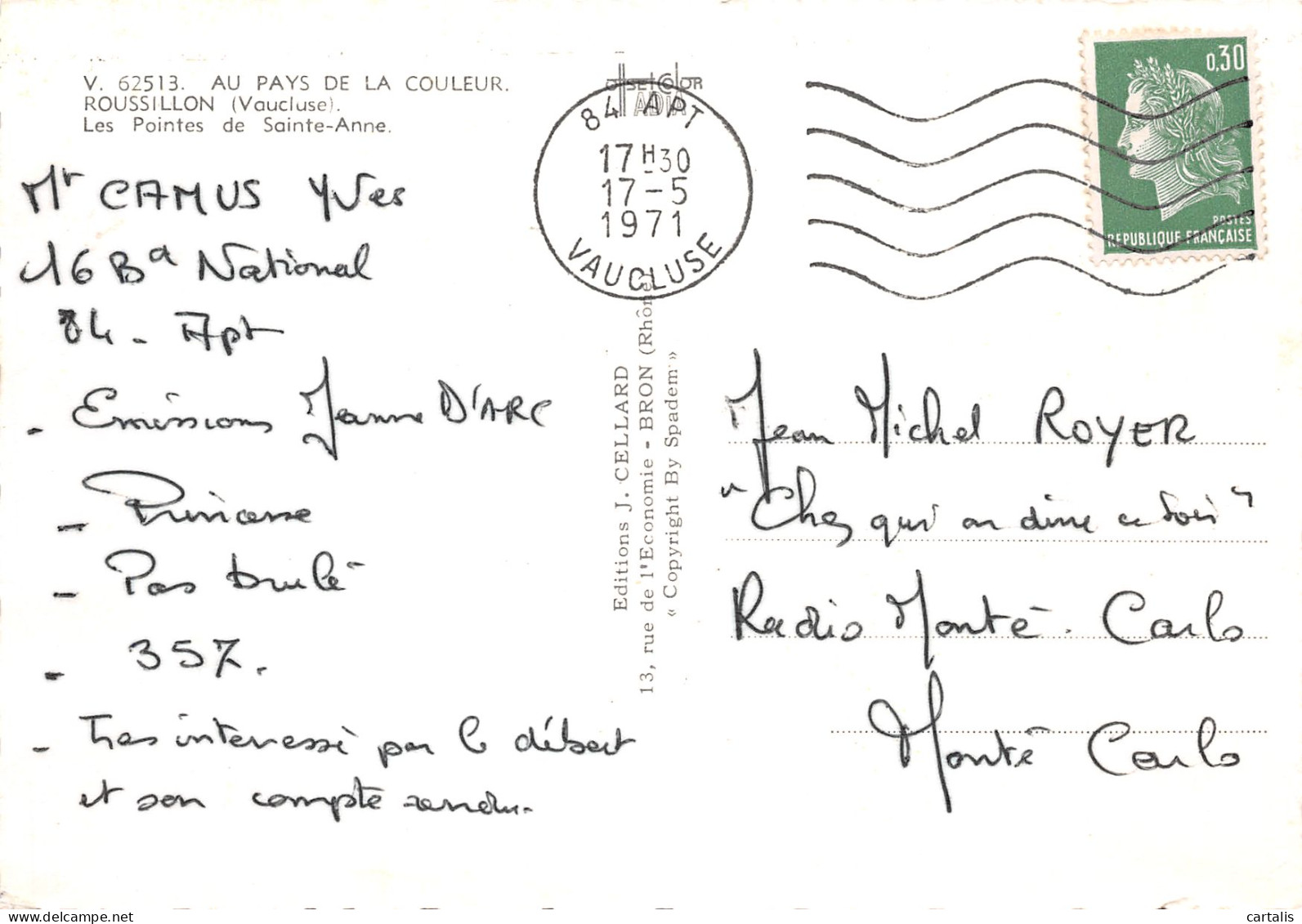 84-ROUSSILLON SAINTE ANNE-N°3820-D/0233 - Other & Unclassified