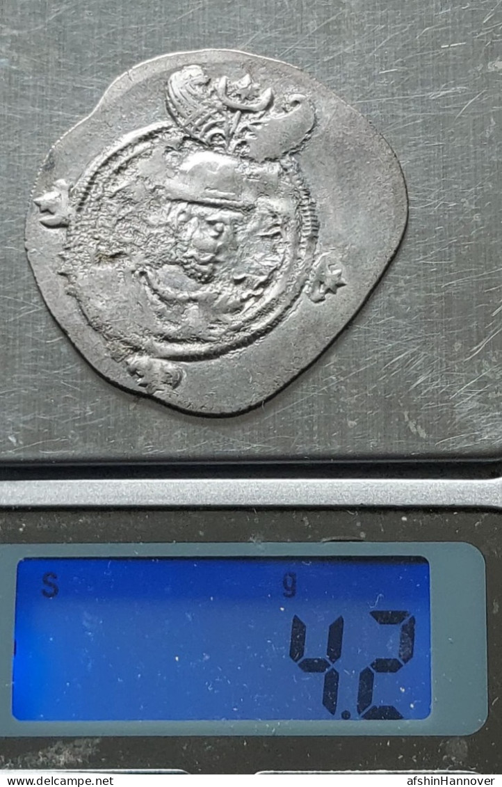 SASANIAN KINGS. Khosrau II. 591-628 AD. AR Silver Drachm Year 12 Mint AY - Orientalische Münzen