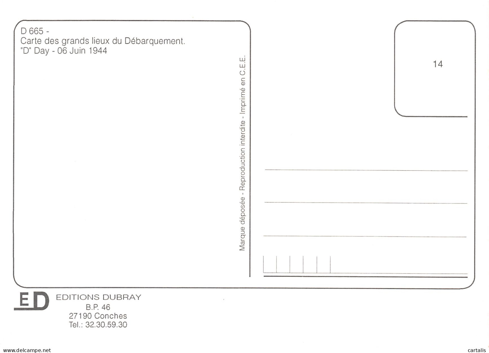 14-CARTE DES GRANDS LIEUX DU DEBARQUEMENT-N°3820-C/0207 - Other & Unclassified