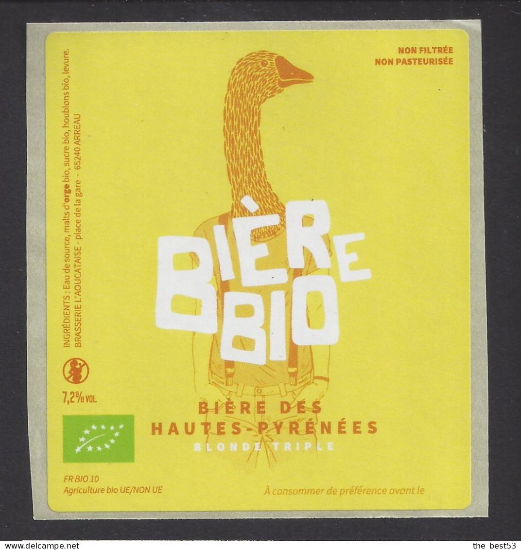 Etiquette De Bière Bio  -  La Mortelle  -  Brasserie  L'Aoucataise  à  Arreau   (65) - Cerveza