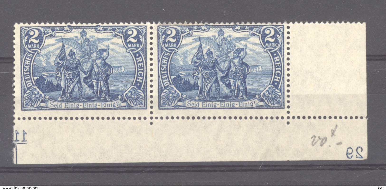 Allemagne  -  Reich  :  Mi  95B   **   Paire, Numéro De Planche Inversé   25:17 - Unused Stamps