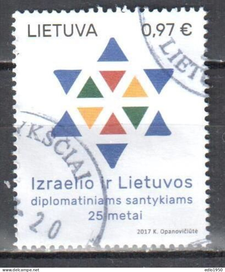 Lithuania Lietuva 2017 Israel Diplomatic Relations - Mi.1235 - Used - Lituanie