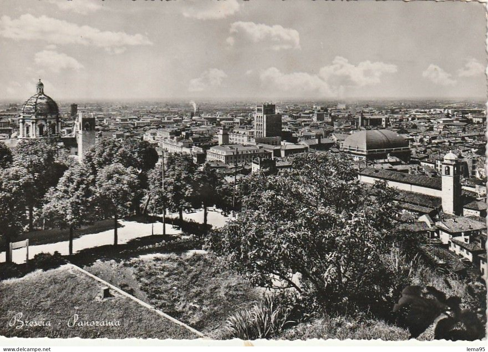 BRESCIA CITTA' VEDUTA PANORAMICA SCRITTA NON VIAGGIATA - Brescia