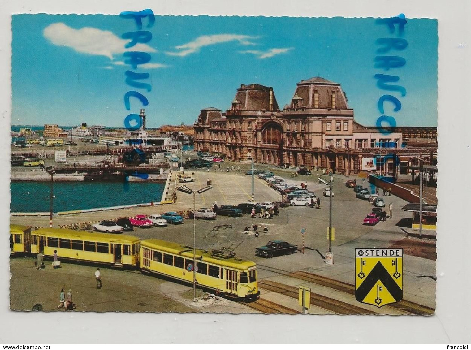 Côte Belge. Ostende. La  Gare. Tramways. 1961 - Oostende