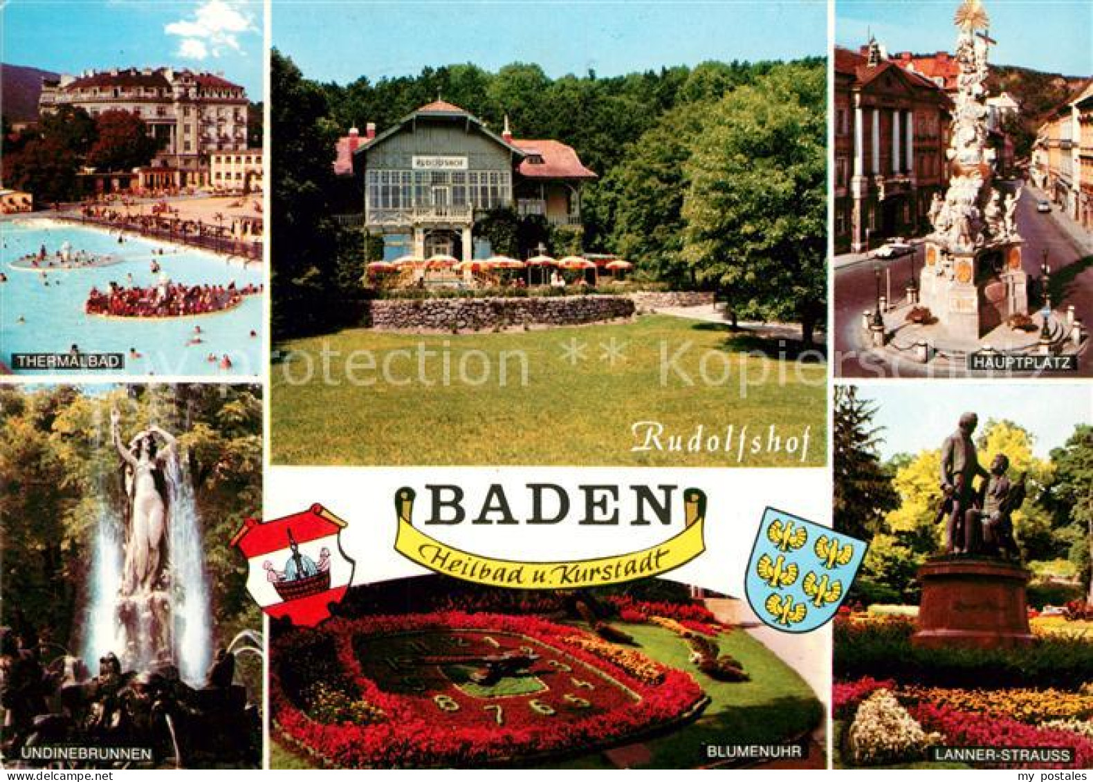 73024581 Baden Wien Thermalbad Rudolfshof Undinebrunnen Blumenuhr Lanner Strauss - Andere & Zonder Classificatie