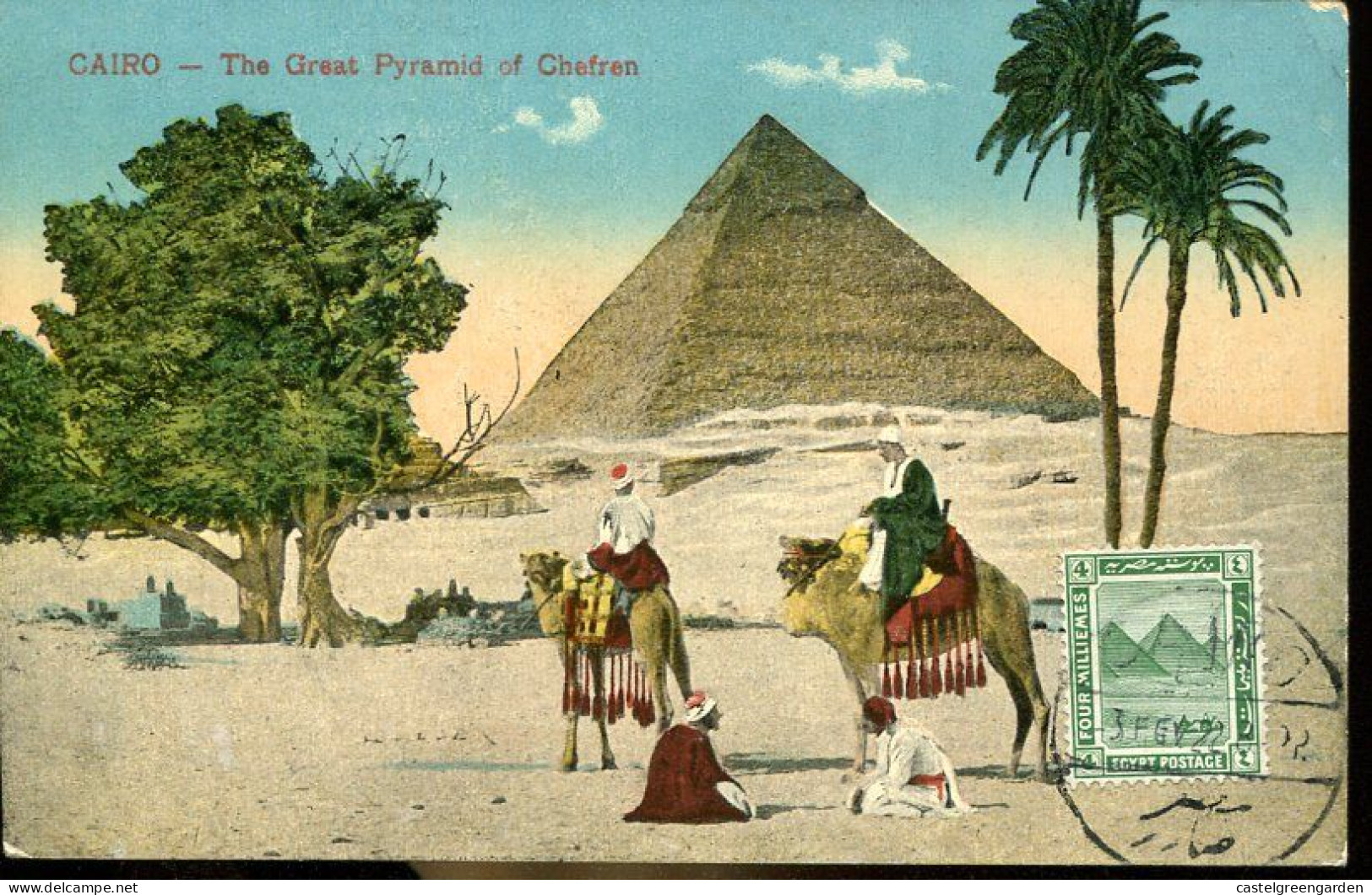 X0523 Egypt,maximum Card Circuled TCV 1922 The Great Pyramid Of Chefrem, Egyptology,(see 2 Scan) - Aegyptologie