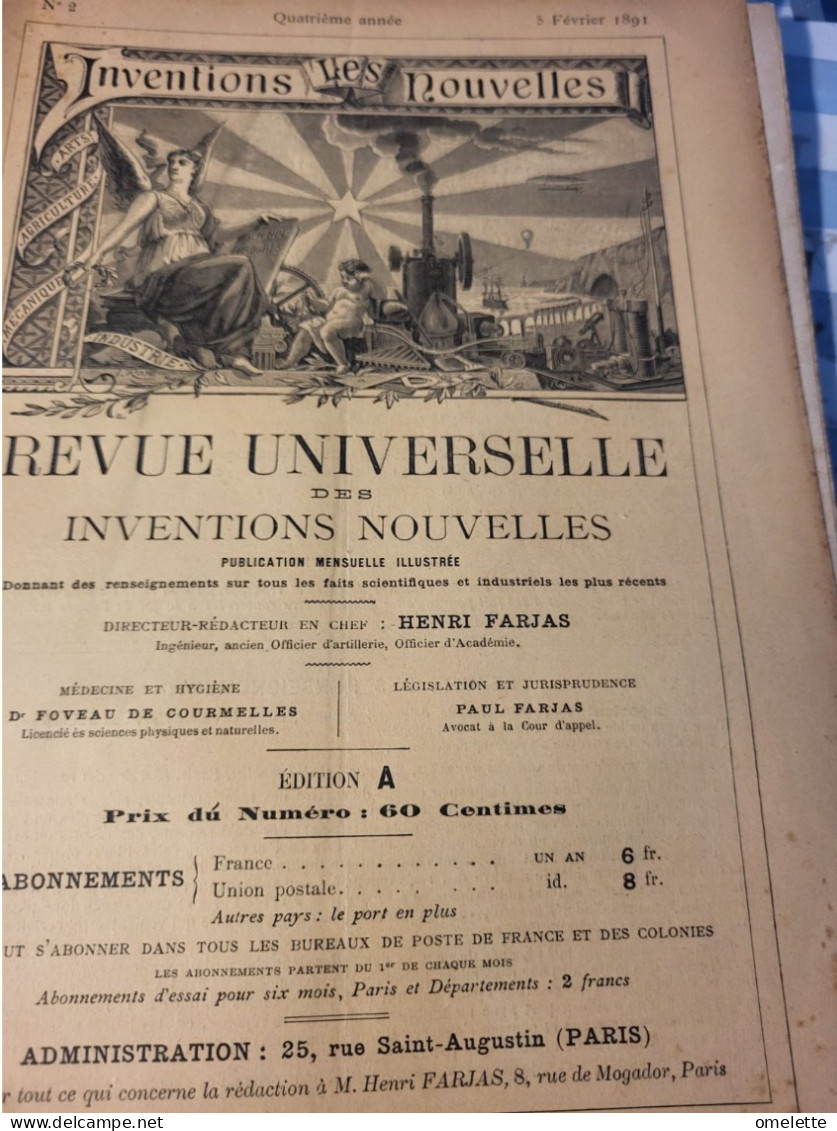 INVENTIONS NOUVELLES/CHASSE NEIGE/TRIBUNE DES INVENTEURS - Zeitschriften - Vor 1900