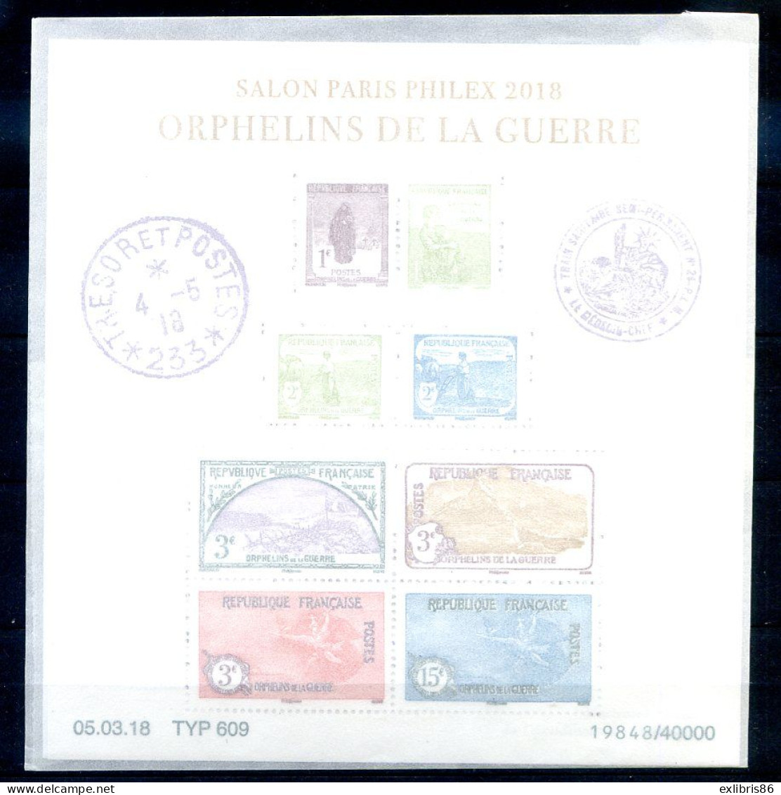 060524 BLOC 2018 ORPHELINS DE LA GUERRE  Avec Enveloppe Cristal+ Explication - Unused Stamps