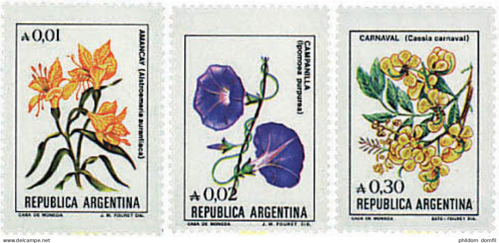 730434 MNH ARGENTINA 1985 SERIE CORRIENTE. FLORES - Unused Stamps
