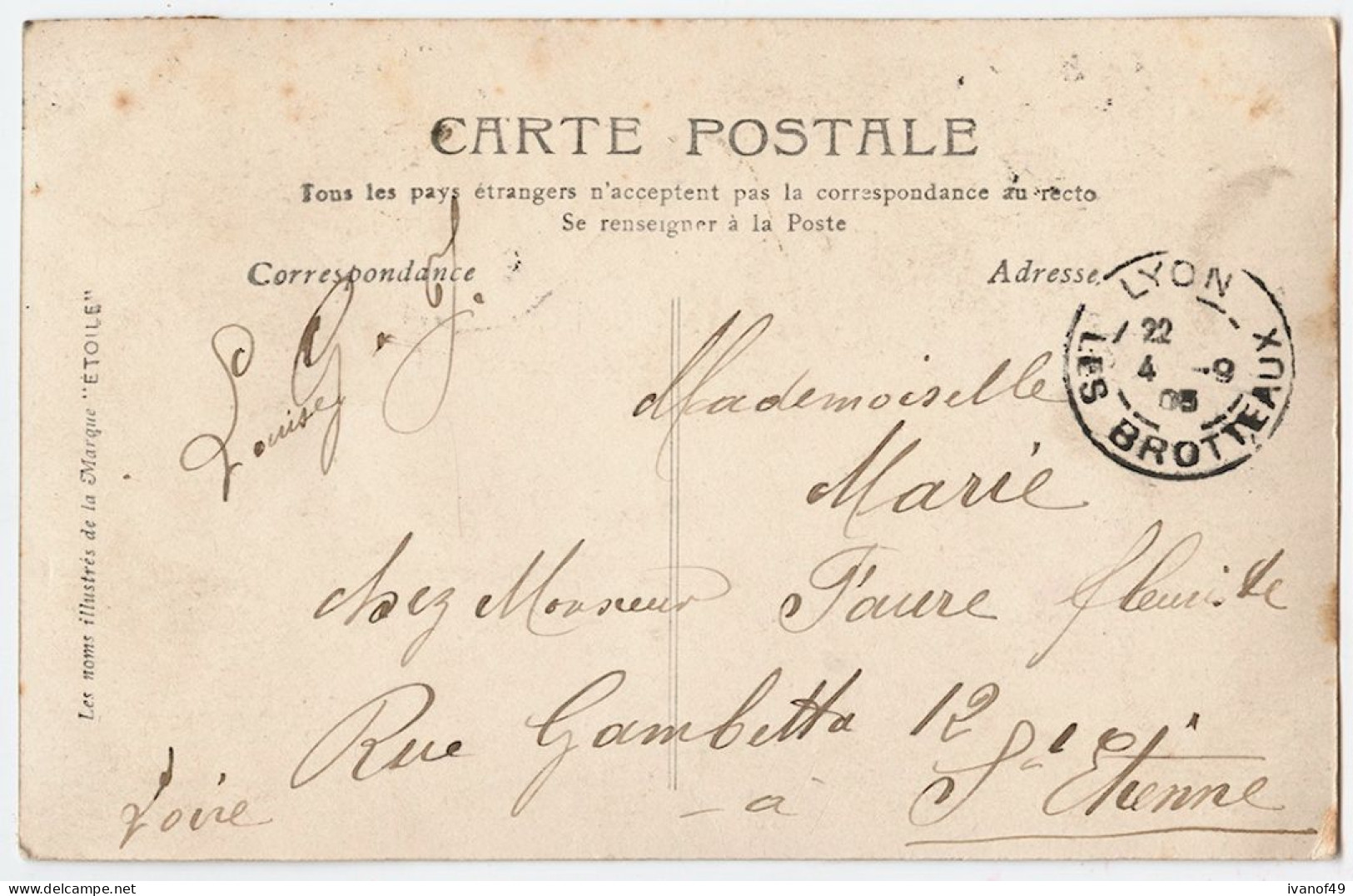 MARIE - Les Noms Illustrés De La Marque ETOILE - CPA - 1905 - Vornamen
