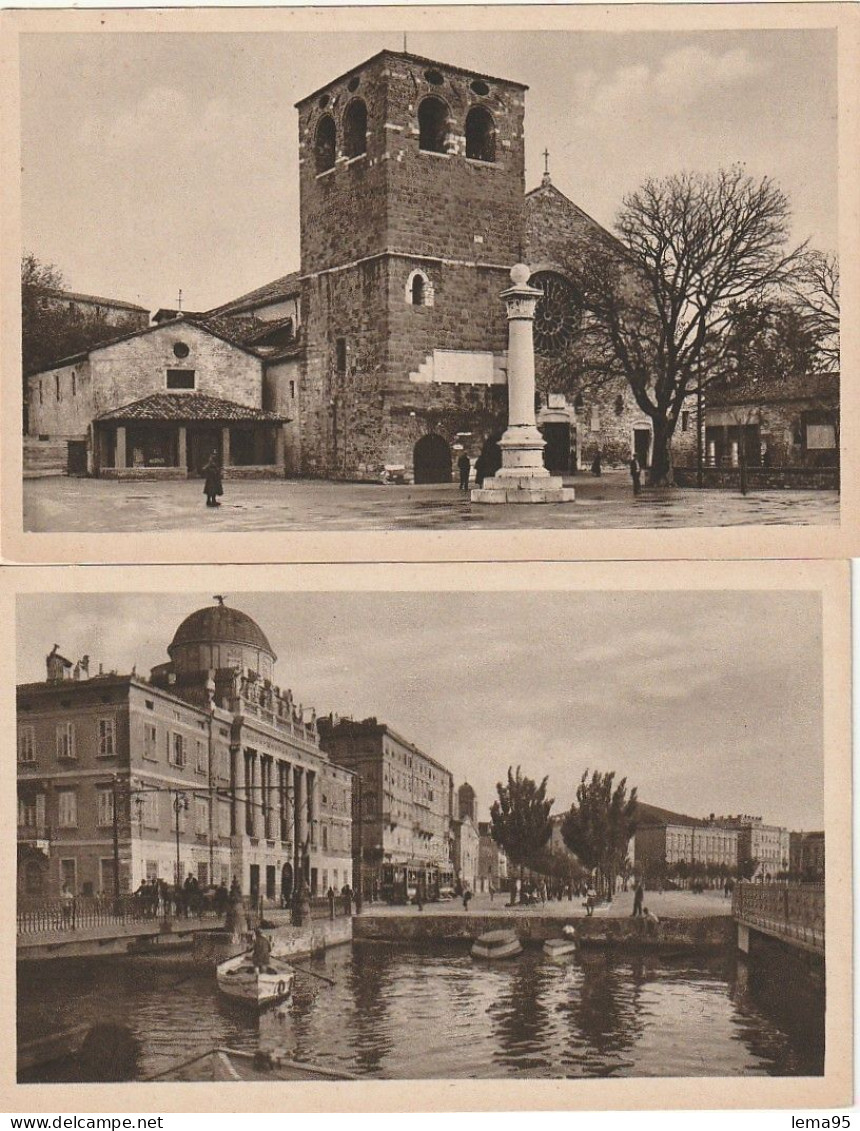 TRIESTE 2 VEDUTE D'EPOCA RIVA 3 NOVEMBRE E S GIUSTO ANIMATE FTO PICC NON VIAGG. - Trieste