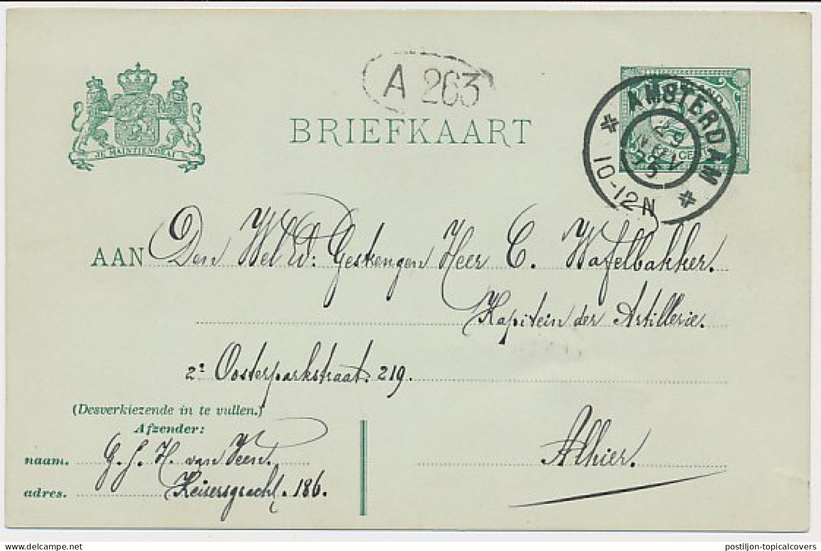 Briefkaart G. 63 Locaal Te Amsterdam 1905 - Ganzsachen