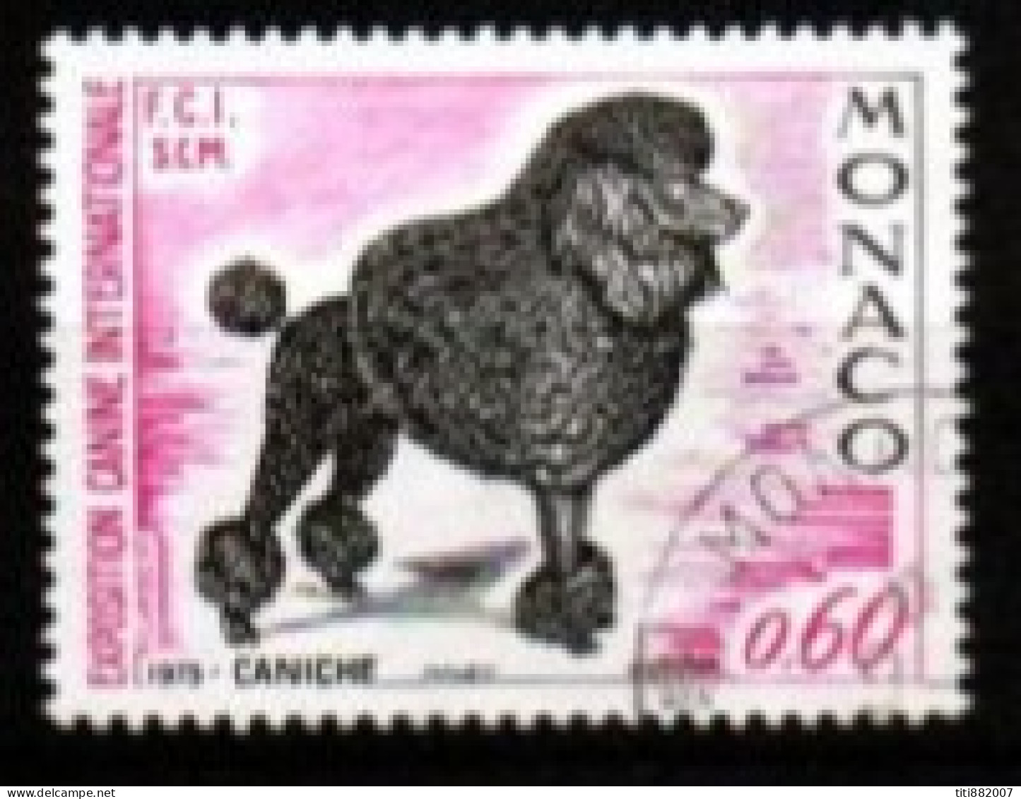 MONACO    -  1975 .   Y&T N° 1037 Oblitéré.   Chien  / Caniche - Used Stamps