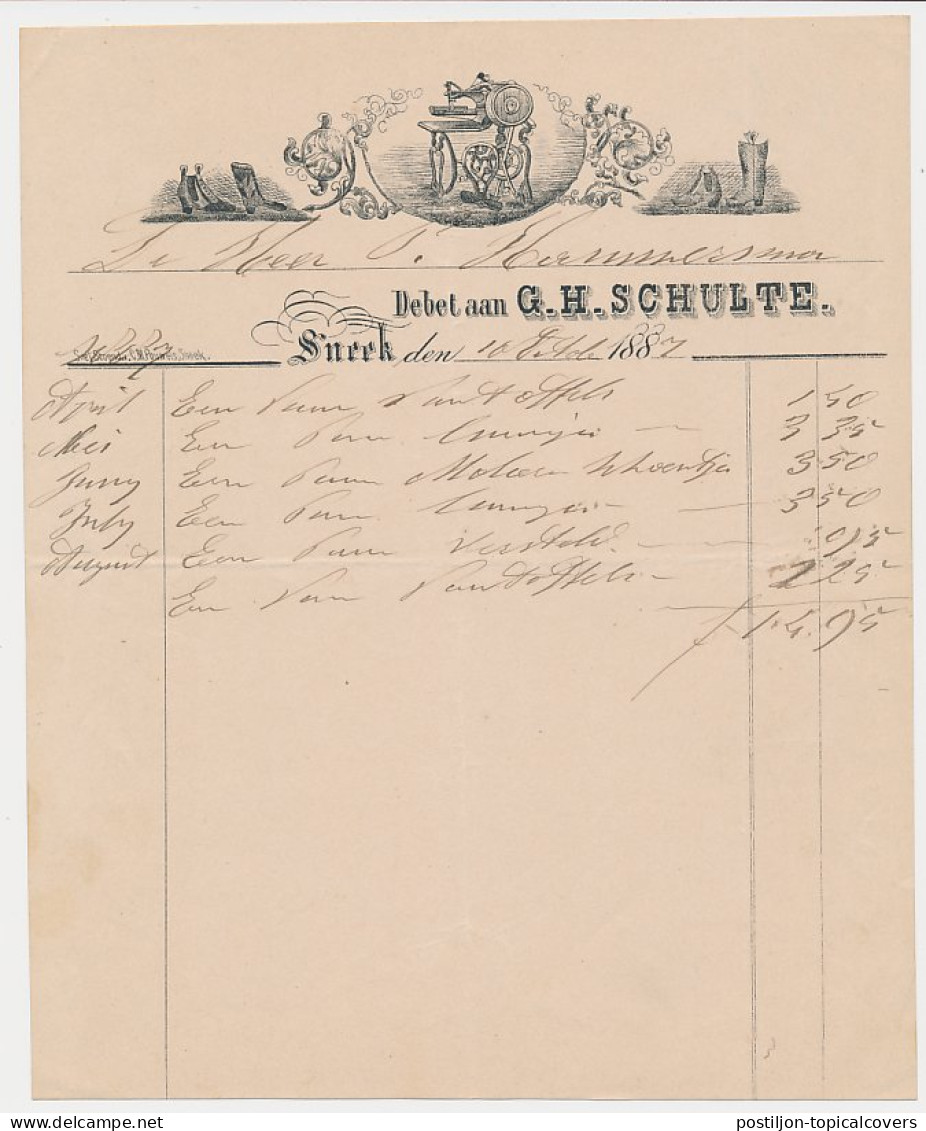 Nota Sneek 1887 - Schoenmakerij - Paesi Bassi