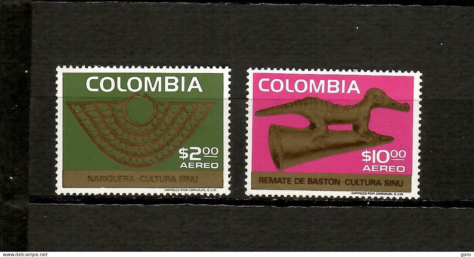 Colombia   1975  .-   Y&T  Nº   590/91   Aéreo   ** - Kolumbien