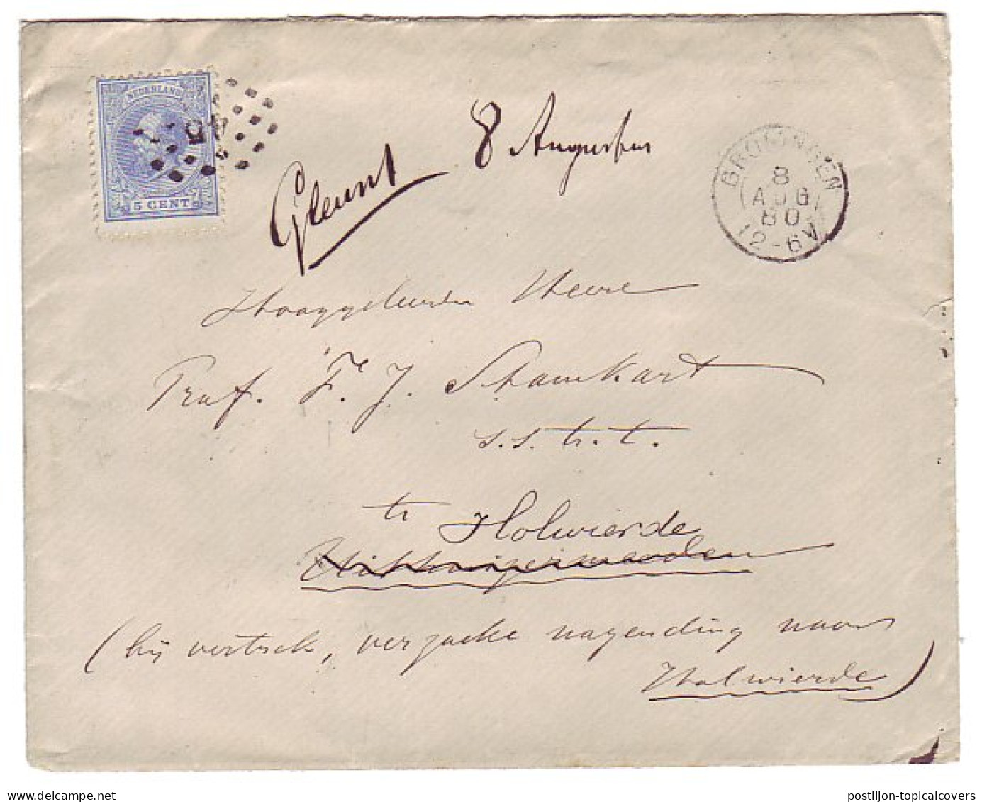 Em. 1872 Groningen - Uithuizermeeden - Verzoek Nazending - Covers & Documents