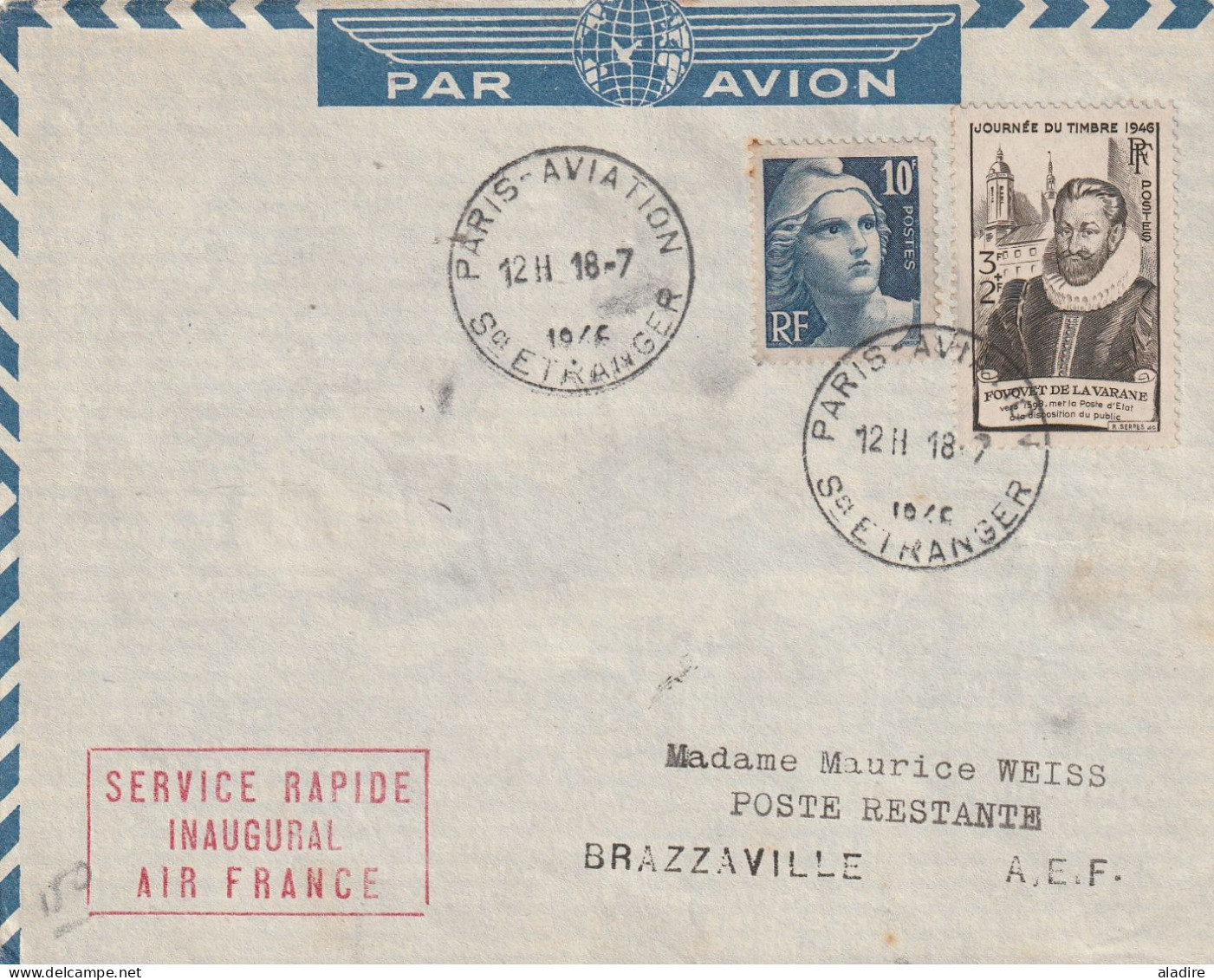 1944 /1958 - Collection De 16 Enveloppes PAR AVION - POSTE AERIENNE - Nombreux Timbres - 32 Scans - Other & Unclassified