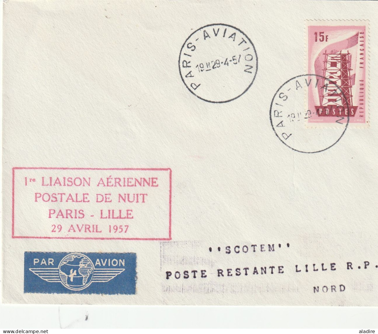 1944 /1958 - collection de 16 enveloppes PAR AVION - POSTE AERIENNE - nombreux timbres - 32 scans