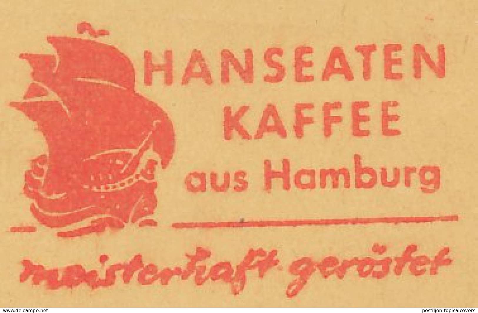 Meter Cut Germany 1963 Coffee - Hanseaten - Hanze Ship - Otros & Sin Clasificación