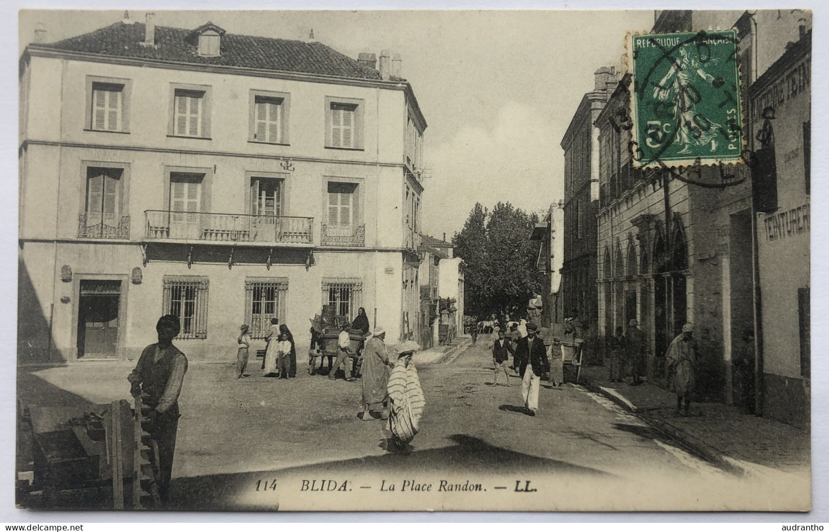 CPA Algérie BLIDA - La Place Randon Animée Personnages - 1913 Loudenot Alxis Bissey-sous-Cruchaud - Blida