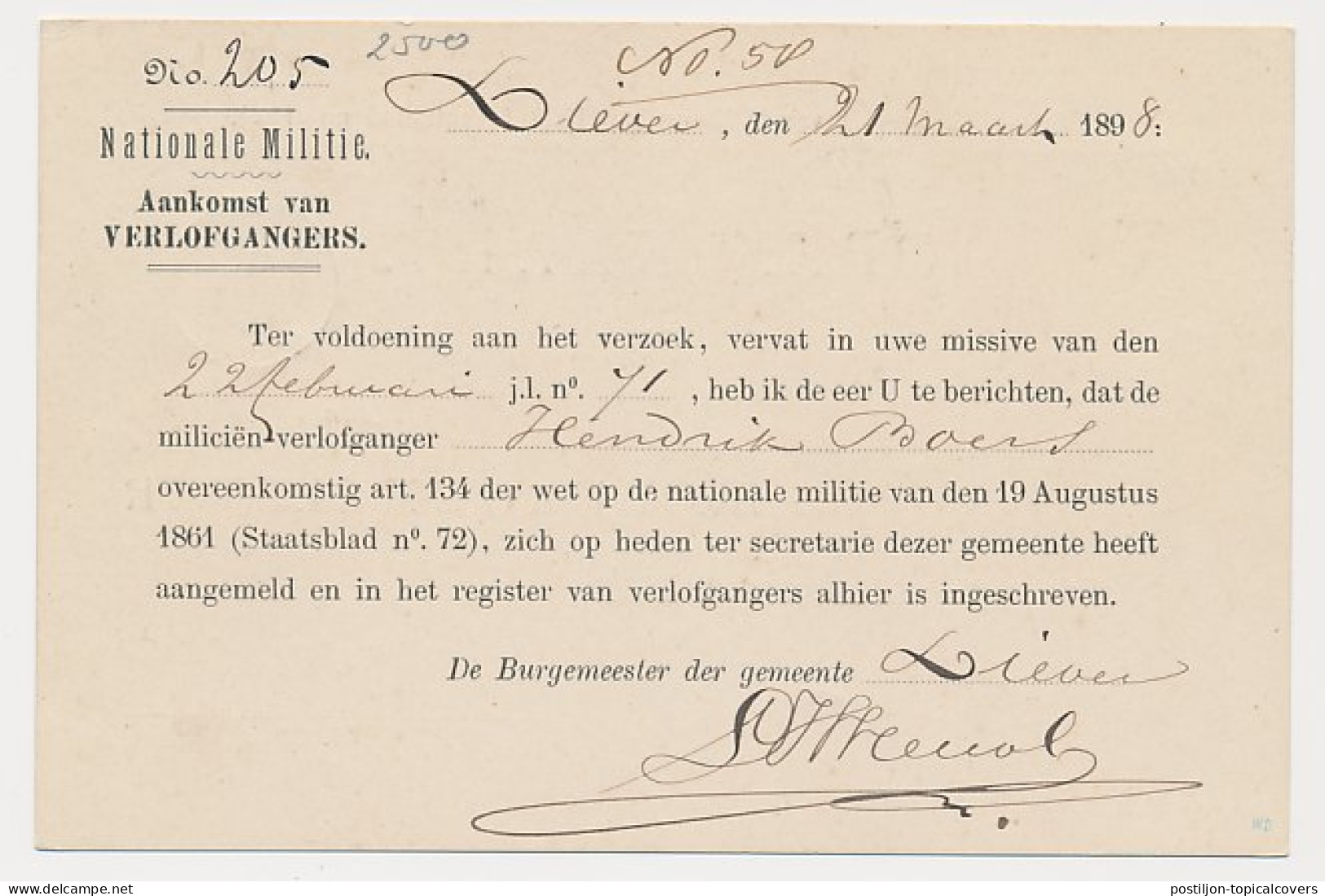 Kleinrondstempel Diever 1898 - Unclassified