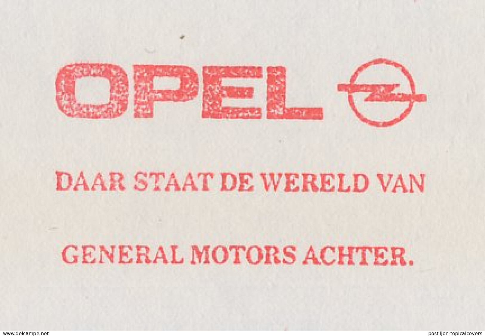 Meter Cover Netherlands 1989 Car - Opel - GM - General Motors - Autos