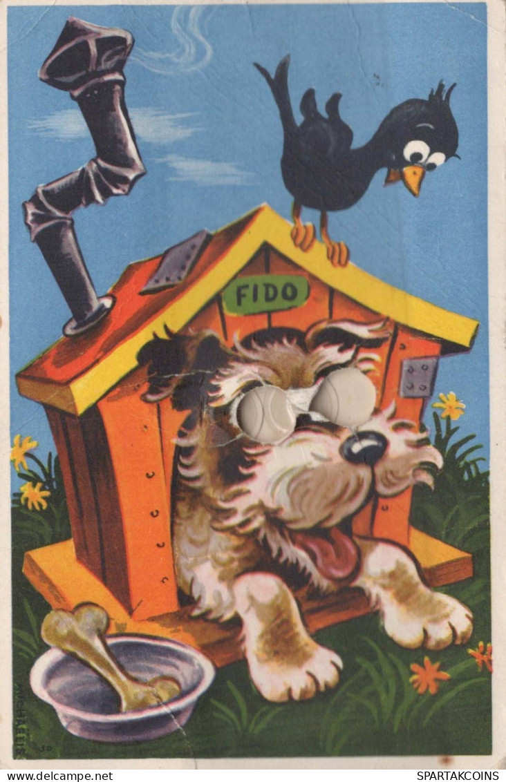 HUND Tier Vintage Ansichtskarte Postkarte CPA #PKE789.DE - Dogs