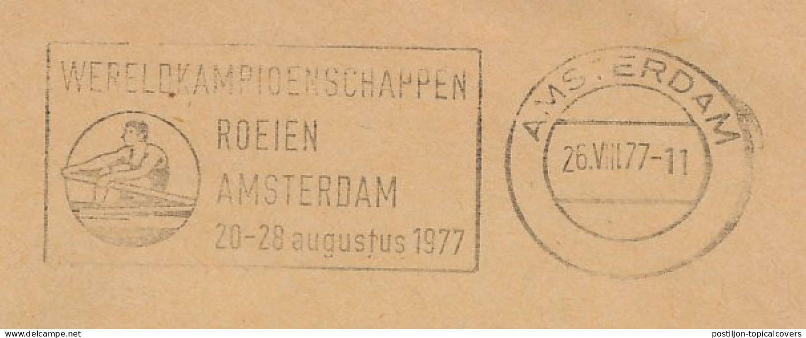 Cover / Postmark Netherlands 1977 World Championships Rowing Amsterdam 1977 - Andere & Zonder Classificatie
