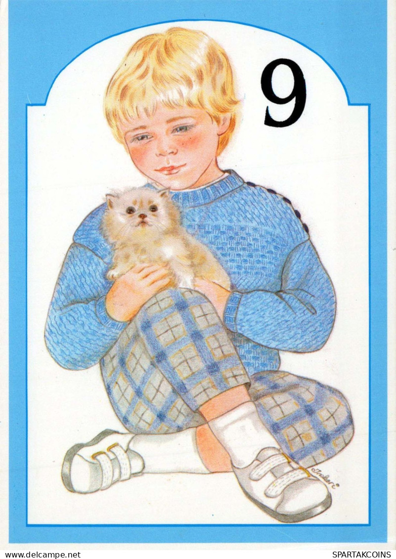 ALLES GUTE ZUM GEBURTSTAG 9 Jährige JUNGE KINDER Vintage Ansichtskarte Postkarte CPSM Unposted #PBU033.DE - Cumpleaños